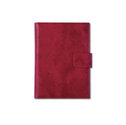 Календар-бележник Ниагара, с дати, A5, кожена подвързия, червен