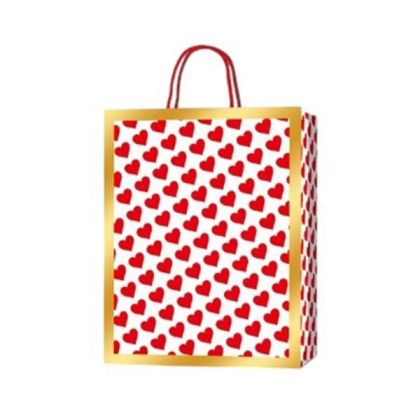 Подаръчна торбичка Love, 18 х 23 х 8 cm, червени сърца