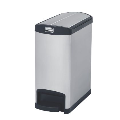 Кош Rubbermaid Slim Jim End, метален, 30 L, черен, 54.94 x 25.65 x 58.78 cm