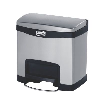 Кош Rubbermaid Slim Jim Front, метален, 15 L, черен, 39.57 x 30.23 x 39.95 cm