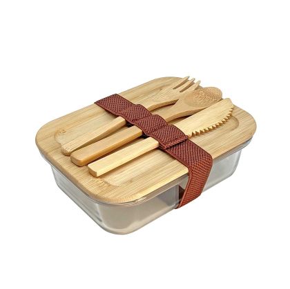 Office 1 Кутия за храна Nature, стъклена, с включени прибори, 17.2 х 12.5 х 6 cm, 700 ml