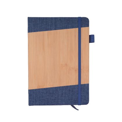 Office 1 Тефтер Kyoto Деним, филц и бамбук, A5, широки редове, 80 листа, син