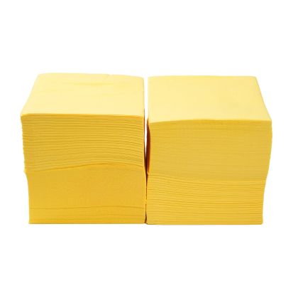 Салфетки, целулоза, двупластови, 1/4 сгъвка, 33 х 33 cm, жълти, 400 броя