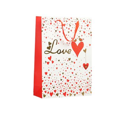 Подаръчна торбичка Love, 31 х 44 х 12 cm, снежнобяла