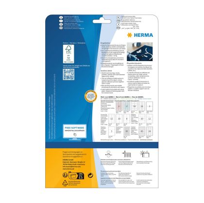 Herma Самозалепващи се етикети, за ръчно надписване, 49 x 10 mm, 60 броя, 25 листа