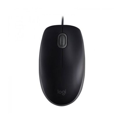 Мишка Logitech B110, оптична, безшумна, USB, 3 бутона, черна