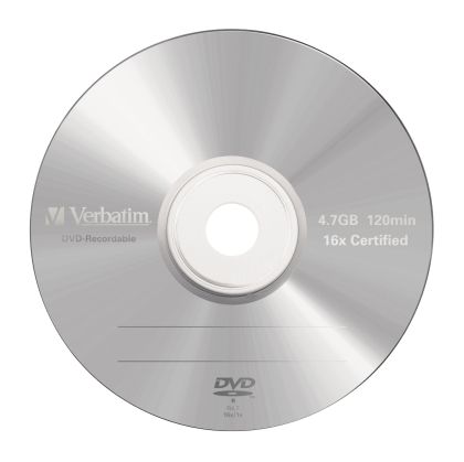 DVD-R Verbatim, 4.7 GB, 16x, AZO покритие, в кутия