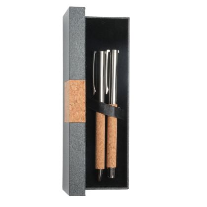 Office 1 Комплект химикалка и ролер Grace Cork, метални