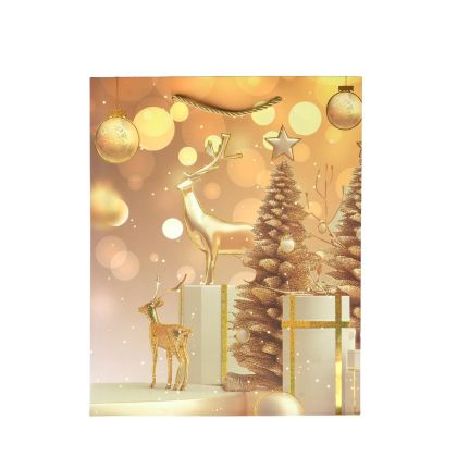 Подаръчна торбичка Елени, коледна, 26 х 32 х 10 cm, златиста