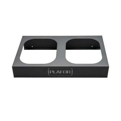 База за 2 коша за отпадъци Plafor, метална, 2 х 45 L, черна, 90 l, 68 x 40.5 x 13 cm