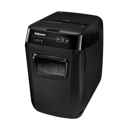 Шредер за унищожаване на документи Fellowes AutoMax 150C, Cross-Cut, 32 L, P-4, време за работа 12 мин, време за почивка 25 мин, ниво на шум 65 dB
