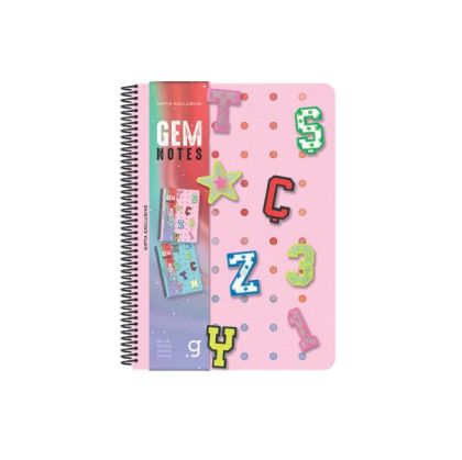 Gipta Тетрадка Gem Notes, A5, бяла хартия, широки редове, PP корица, със спирала, 80 листа
