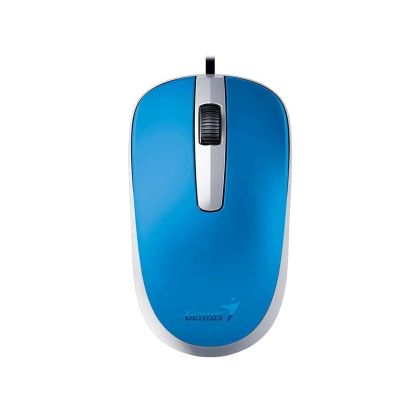 Мишка Genius DX-120, с кабел, USB Type-A, 3 бутона, синя