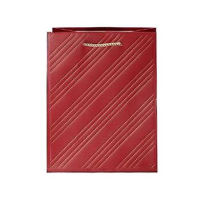 Подаръчна торбичка, имитация на шев, 18 х 23 х 10 cm, червена