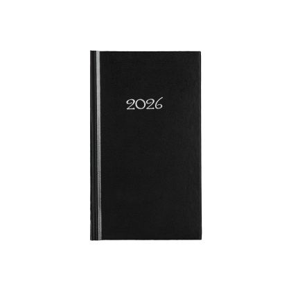 Календар-бележник Слим, седмичник, 9 x 16 cm, черен