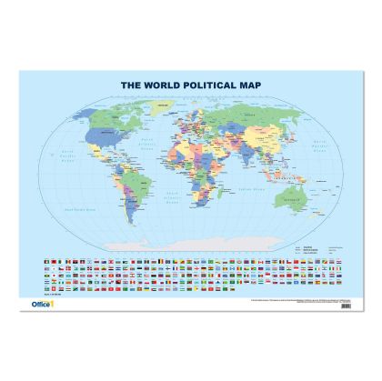 Office 1 Стенна карта на света, политическа, 100 x 70 cm