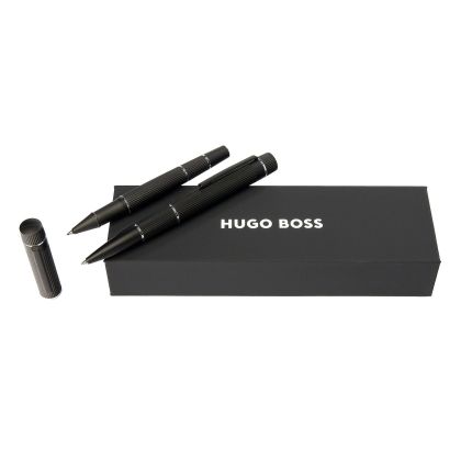 Hugo Boss Комплект химикалка и ролер Core, в кутия, черни
