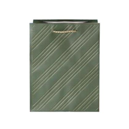 Подаръчна торбичка, имитация на шев, 18 х 23 х 10 cm, зелена