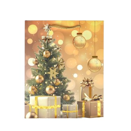 Подаръчна торбичка Елха, коледна, 26 х 32 х 10 cm, златиста