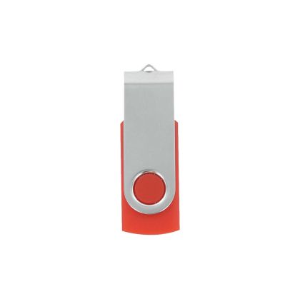 Office 1 USB флаш памет Swivel, USB 2.0, 16 GB, без лого, червена