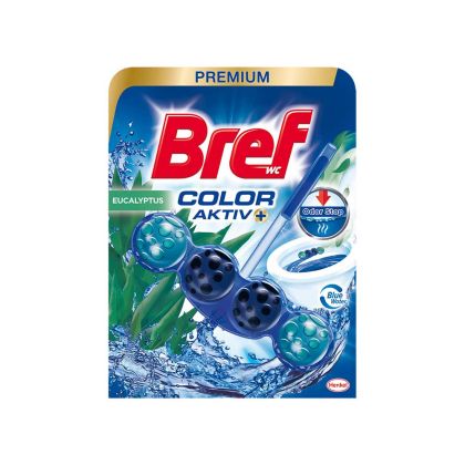 Ароматизатор за тоалетна Bref Blue Aktiv, евкалипт, 50 g