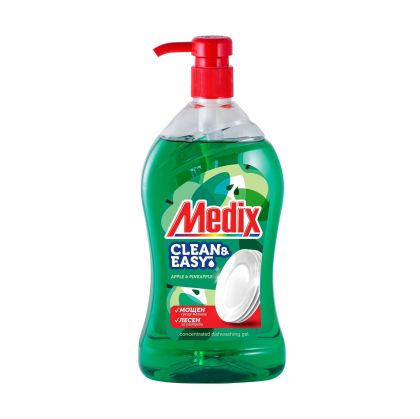 Препарат за миене на съдове Medix Clean & Easy, с помпа, зелен, 800 ml