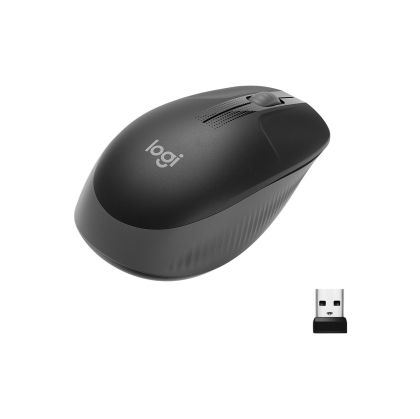 Мишка Logitech M190, безжична, USB, 3 бутона, AA, черна
