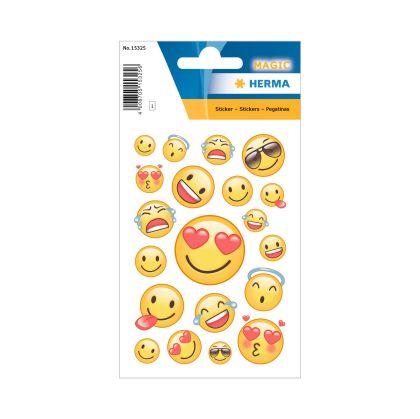 Herma Самозалепващи се етикети Емотикони Magic, жълти, 3 листа