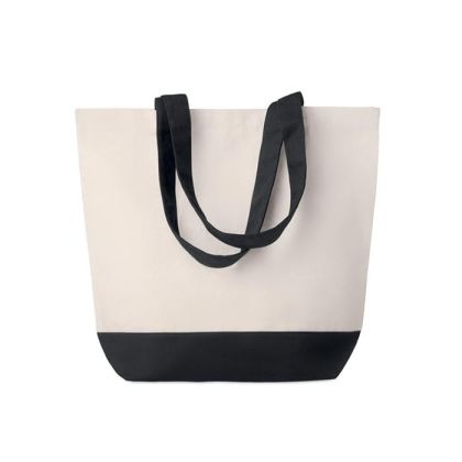 More Than Gifts Плажна чанта Kleuren, канава, 280 g/m2, 40 х 15 х 45 cm, черна