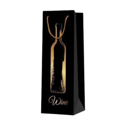 Торбичка за вино, бутилка, 12 х 35 х 9 cm, черна