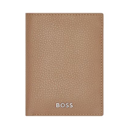Hugo Boss Калъф за карти Classic Grained, с 8 отделения, карамел