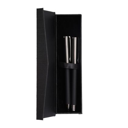 Office 1 Комплект химикалка и ролер Grace, метални, черни