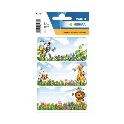 Herma Самозалепващи се етикети Джунгла, ученически, 9 броя