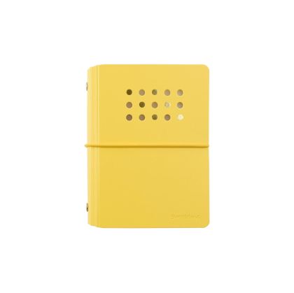 Sworld Тефтер ME, А7, с 6 ринга, ластик, бели листове, 40 листа, жълт