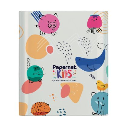 Диспенсър за кърпи за ръце Papernet Kids Animals, 30 х 14.5 х 33.6 cm