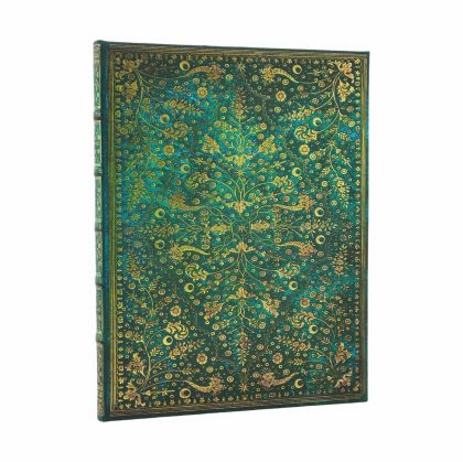Paperblanks Тефтер Emerald Flower, Ultra, широки редове, твърда корица, 72 листа