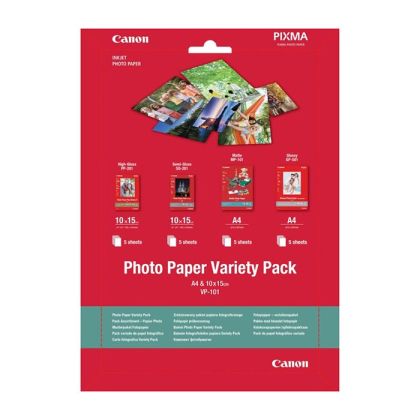 Canon Фото хартия VP-101, Variety Pack, A4 и 10 х 15 cm, 20 листа
