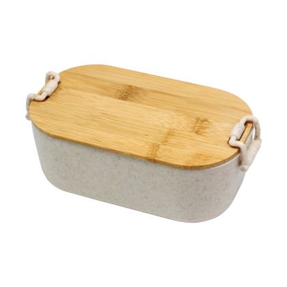 Office 1 Кутия за храна Wheat Fiber, с бамбуков капак, 1 L, бежова