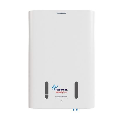 Диспенсър за кърпи за ръце Papernet Highfast, антибактериален, бял, 42 х 14.6 х 63 cm