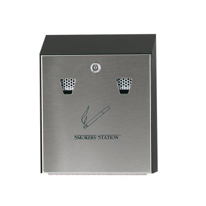 Стенен пепелник Rubbermaid, черен, 25.4 x 7.6 x 31.8 cm