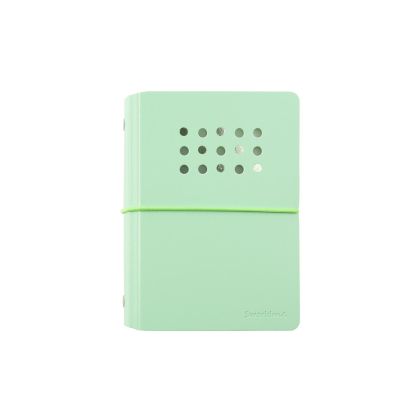 Sworld Тефтер ME, А7, с 6 ринга, ластик, бели листове, 40 листа, зелен