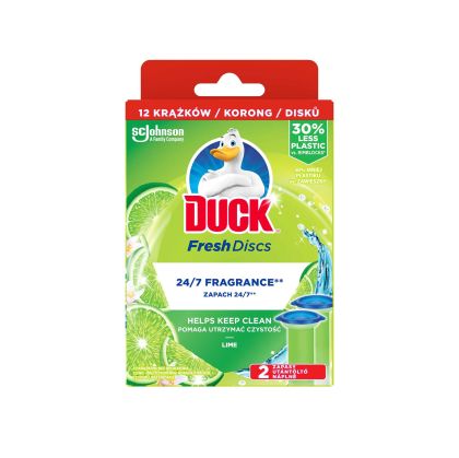 Ароматизатор за тоалетна Duck Fresh Discs, гел, пълнител, лайм, 36 ml, 2 броя