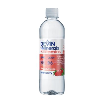 Devin Функционална вода Минерали & Витамини, ягода и мента, 425 ml