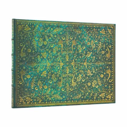 Paperblanks Книга за гости Emerald Flower, широки редове, 225 х 180 mm, 72 листа