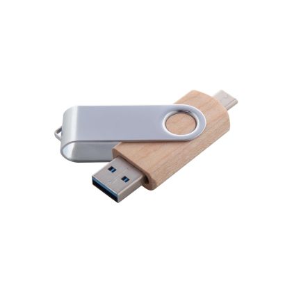 Office 1 USB флаш памет Swivel Wood, 32 GB, USB 2.0, USB Type C