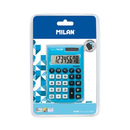 Калкулатор Milan Pocket, 8-разряден, в блистер, син