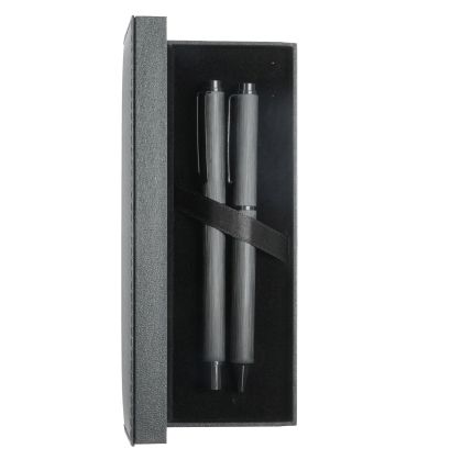 Office 1 Комплект химикалка и ролер Hatch, метални, черни