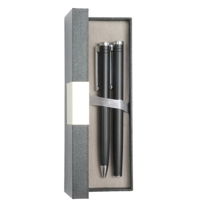 Office 1 Комплект химикалка и ролер Monarch, метални, черни