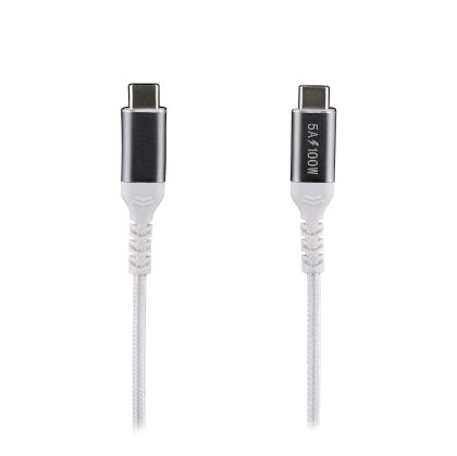 Кабел TNB, USB Type-C към USB Type-C, 2 m, 100 W, бял