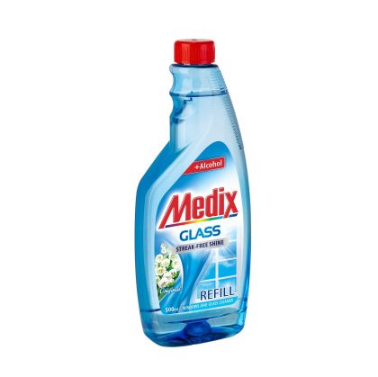 Препарат за почистване на стъкла Medix Original, пълнител, 500 ml, син